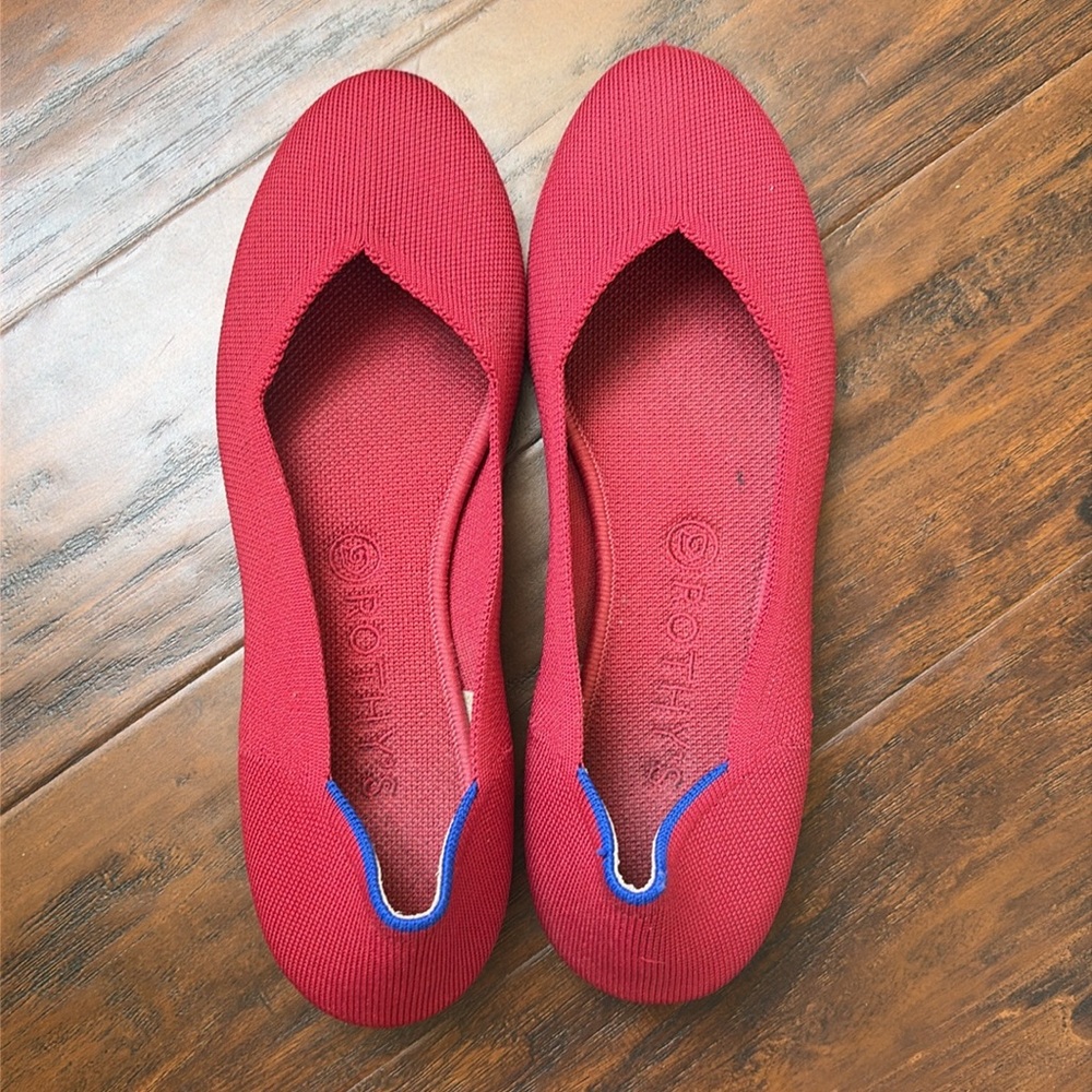 Rothy’s Raspberry Knit Round Toe Women's Ballet Flats Size 10.5
